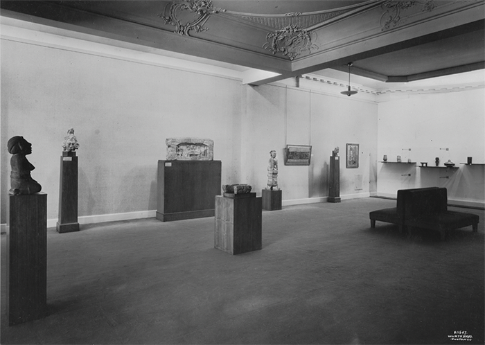 Installation view of the exhibition "American Sources of Modern Art (Aztec, Mayan, Incan)." May 8, 1933–July 1, 1933. Photographic Archive. The Museum of Modern Art Archives, New York. IN29.1