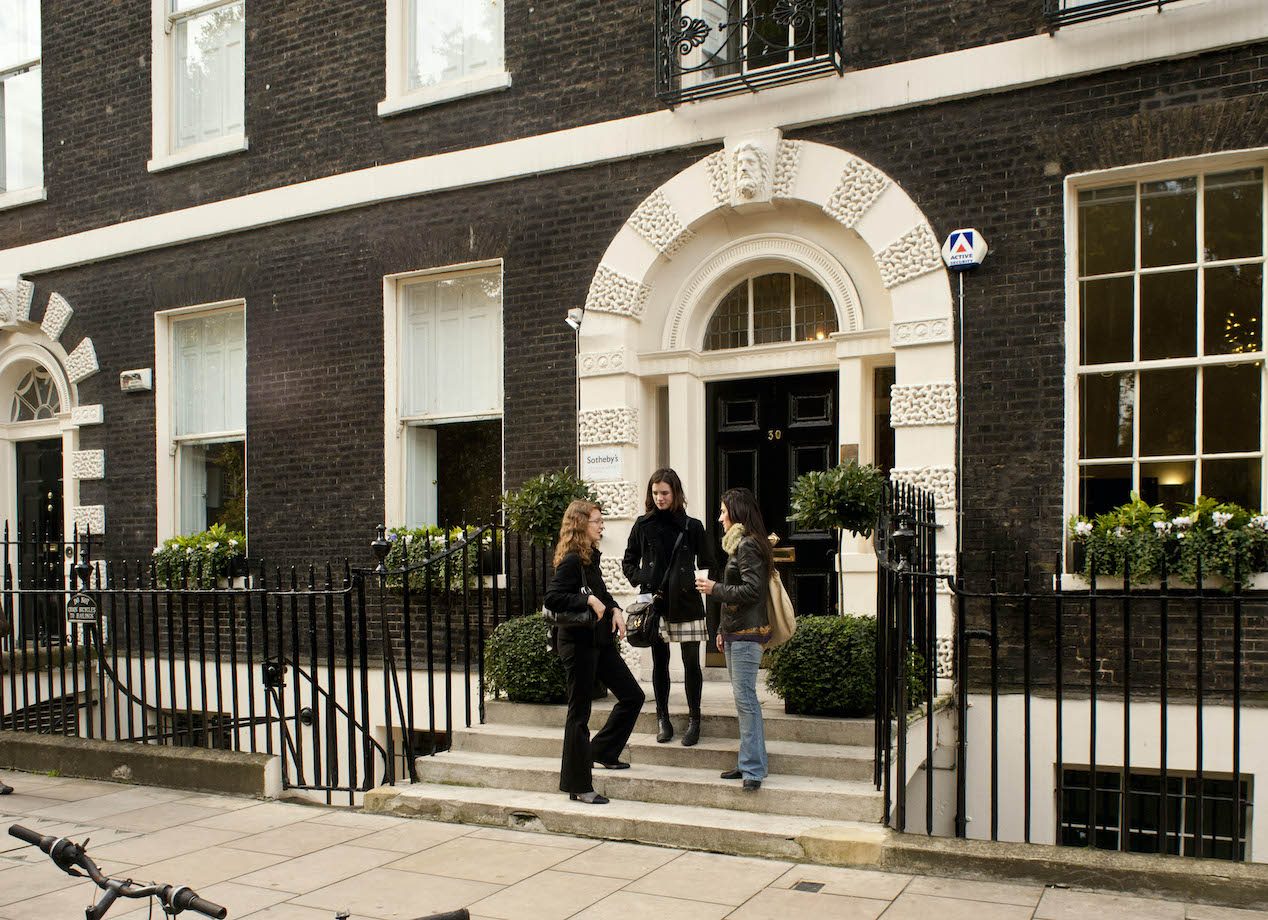 Sotheby's London building facade viewed from the street