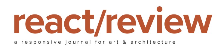 Image of the logo for react/review, a responsive journal for art & architecture