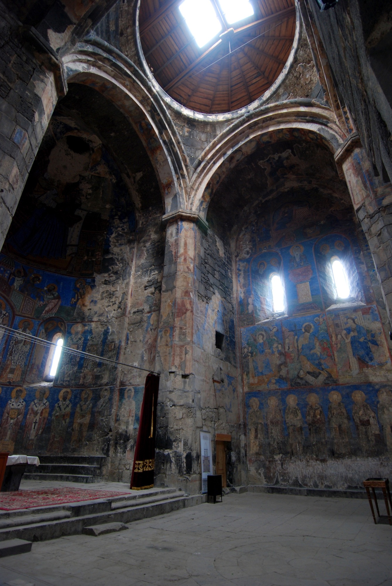 Church of the Holy Mother of God, view of wall paintings, 1205-12016, Akhtala Monastery, Lori, Armenia (© Heather Badamo)